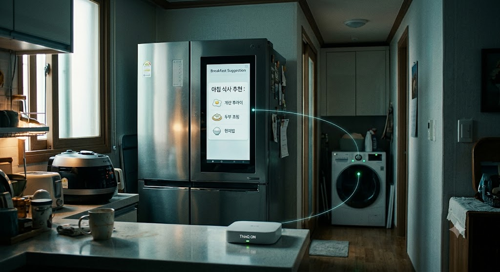 가전이 상황을 주고받는 아침 AI홈 연결 시나리오