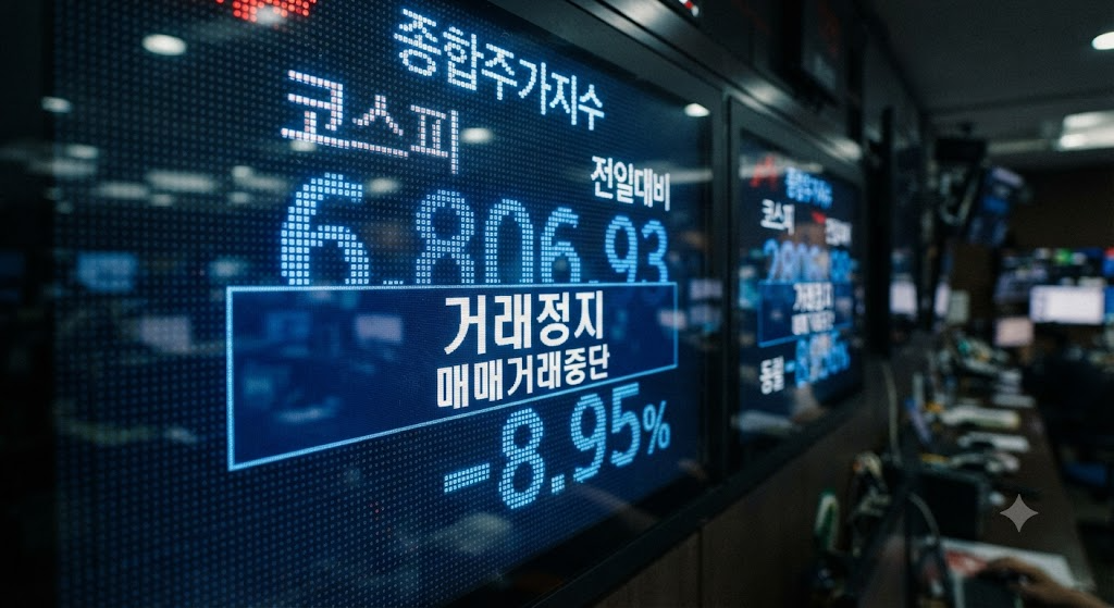 KOSPI circuit breaker halted trading board